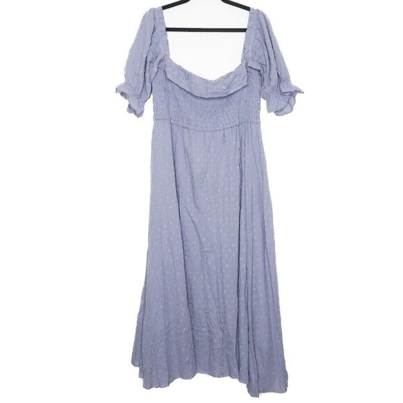 R.YIposha Womens Maxi Dress XXL 20/22 Blue Cottagecore Ruffled Peasantcore - Picture 2 of 5